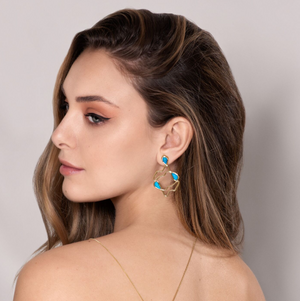 TerraFusion Gems Fragments of Home Turquoise Howlite 18k Gold Plated  Earrings - Treasures of Brazil