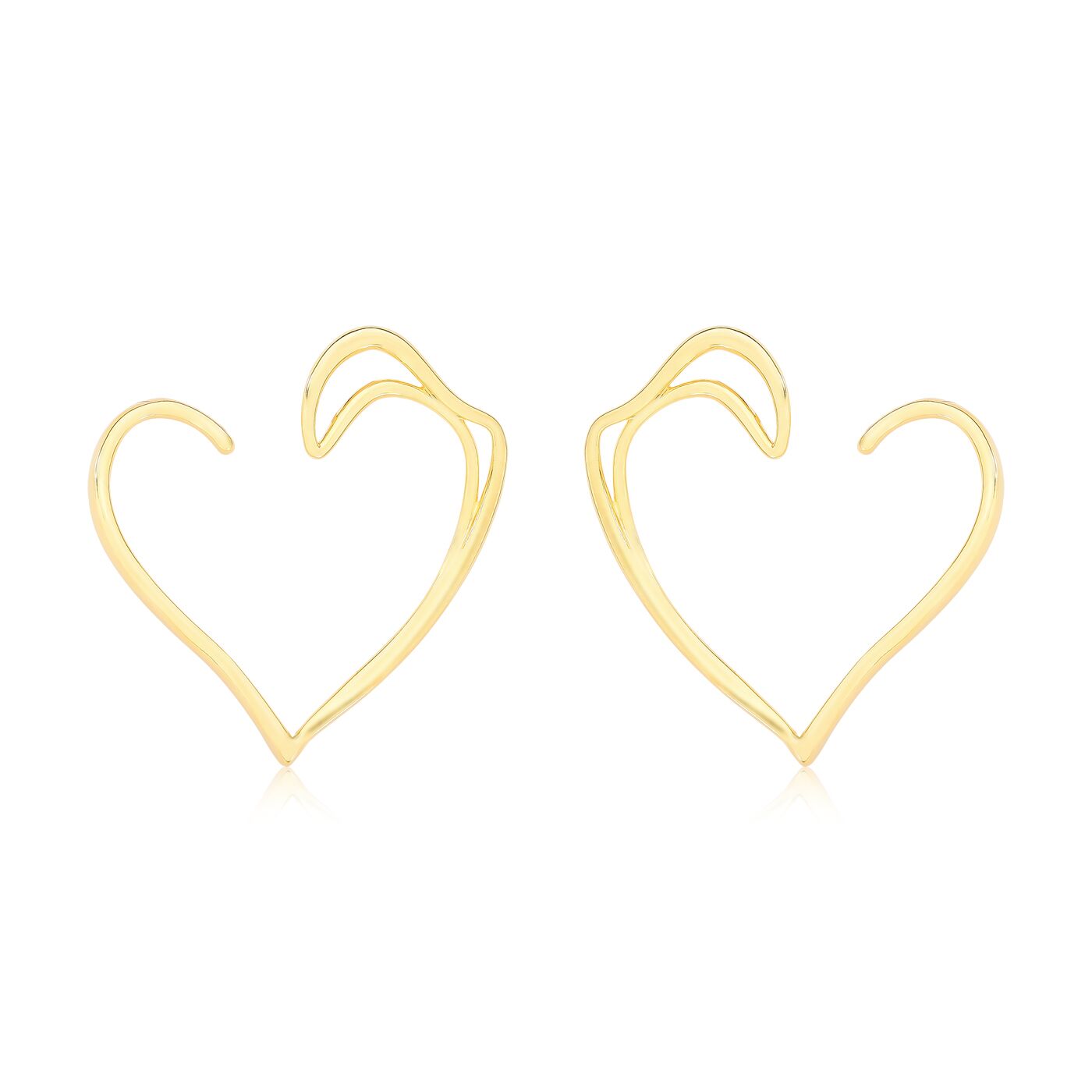 TerraFusion Gems 18k Gold Plated  Golden Heart Earrings - Treasures of Brazil