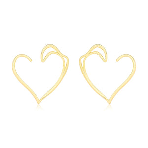 TerraFusion Gems 18k Gold Plated  Golden Heart Earrings - Treasures of Brazil