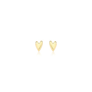 TerraFusion Gems 18k Gold Plated Golden Heart Stud Earrings - Treasures of Brazil