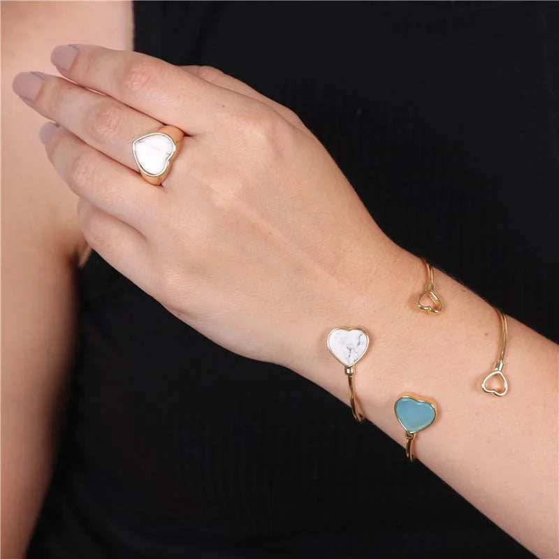 TerraFusion Gems Heartbeat 18k Gold Plated Blue Sky agate Cuff Bracelet
TerraFusion Gems Heartbeat 18k Gold Plated White Howlite Cuff Bracelet