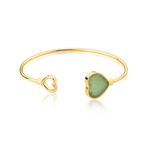 TerraFusion Gems Heartbeat 18k Gold Plated Green Quartz Cuff Bracelet - Treasures of Brazil