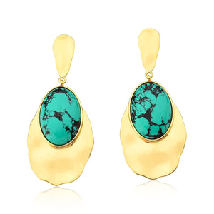 TerraFusion Gems 18k Gold Plated Oppulence Turquoise Earrings - Treasures of Brazil