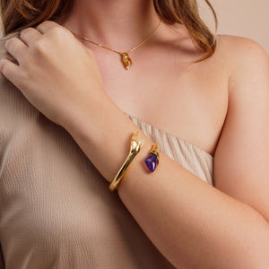 TerraFusion Gems 18k Gold Plated Solene Citrine and Amethyst Bracelet - Treasures of Brazil