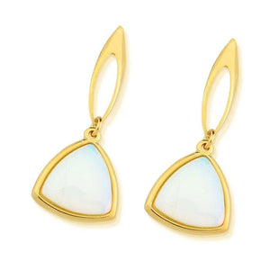 TerraFusion Gems Spring Solstice 18K Gold Plated Moonstone  Earrings - Treeasures of Brazil 