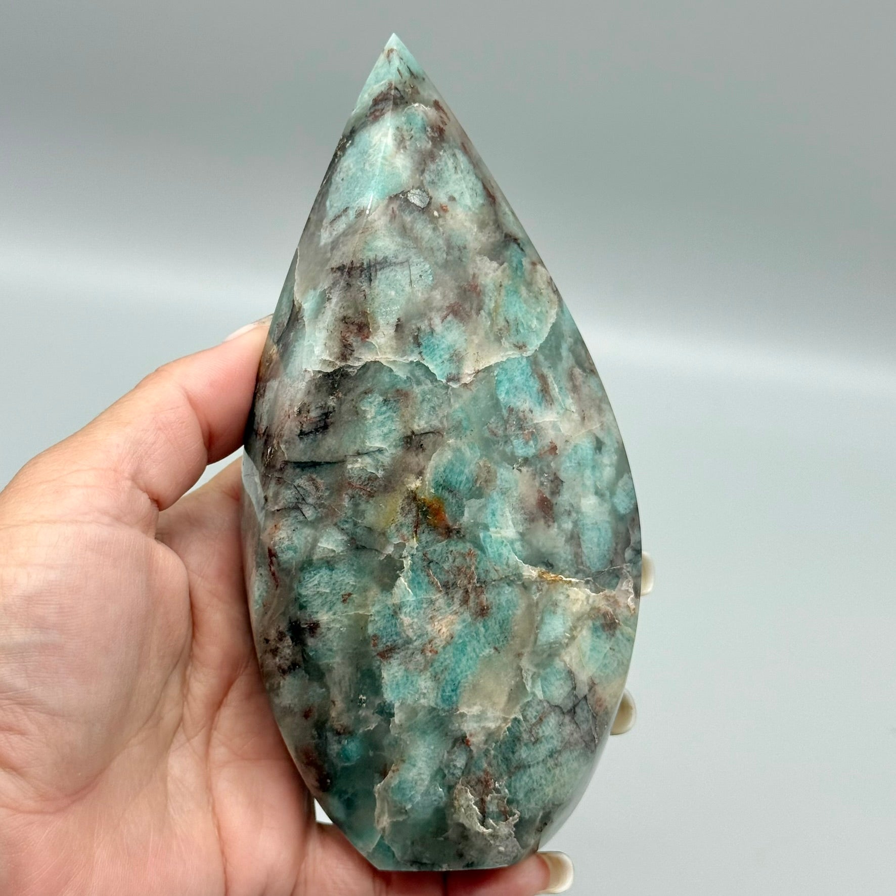 Timeless Terra - Blue Amazonite Stone Flame Shape - Treasures of Brazil