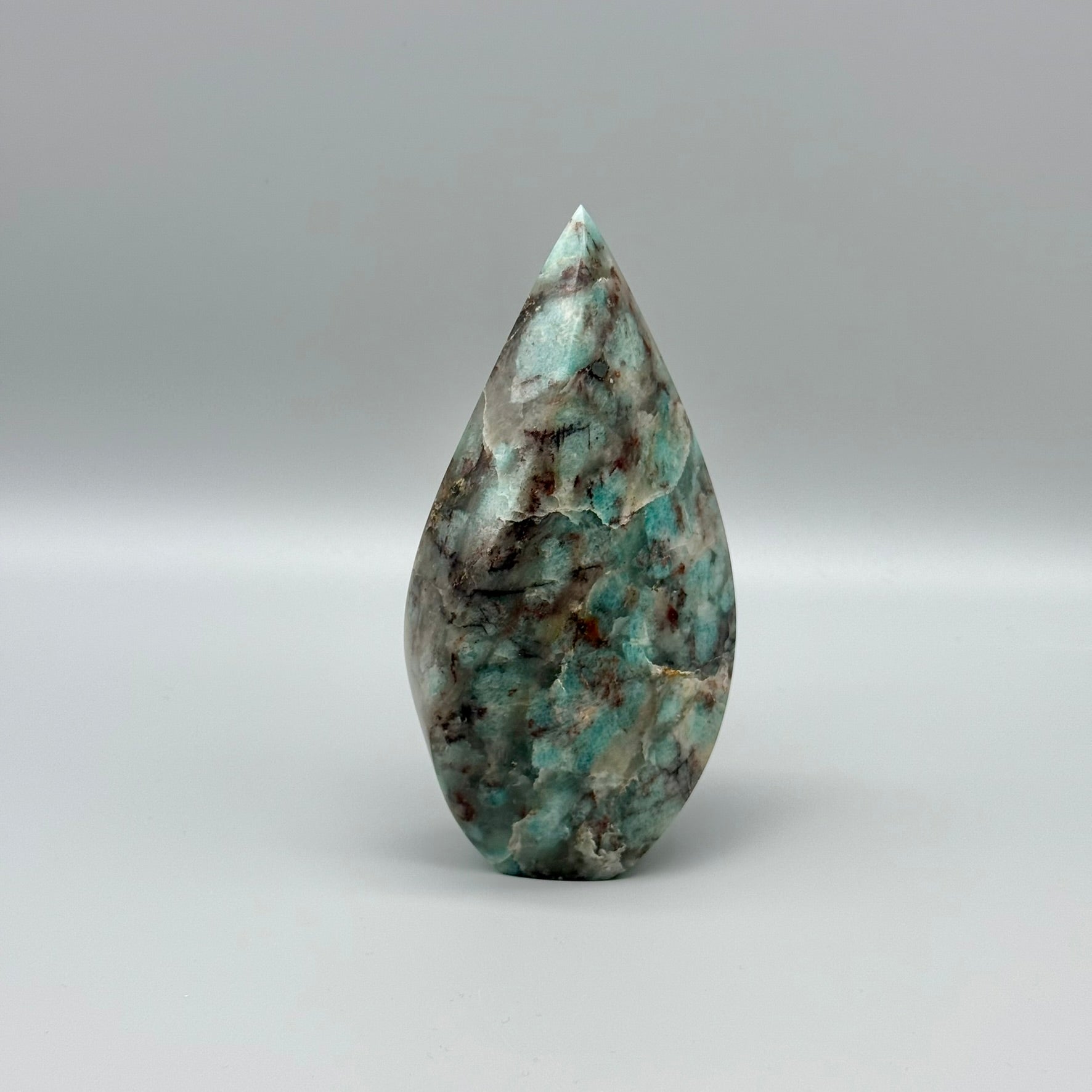 Timeless Terra - Blue Amazonite Stone Flame Shape - Treasures of Brazil