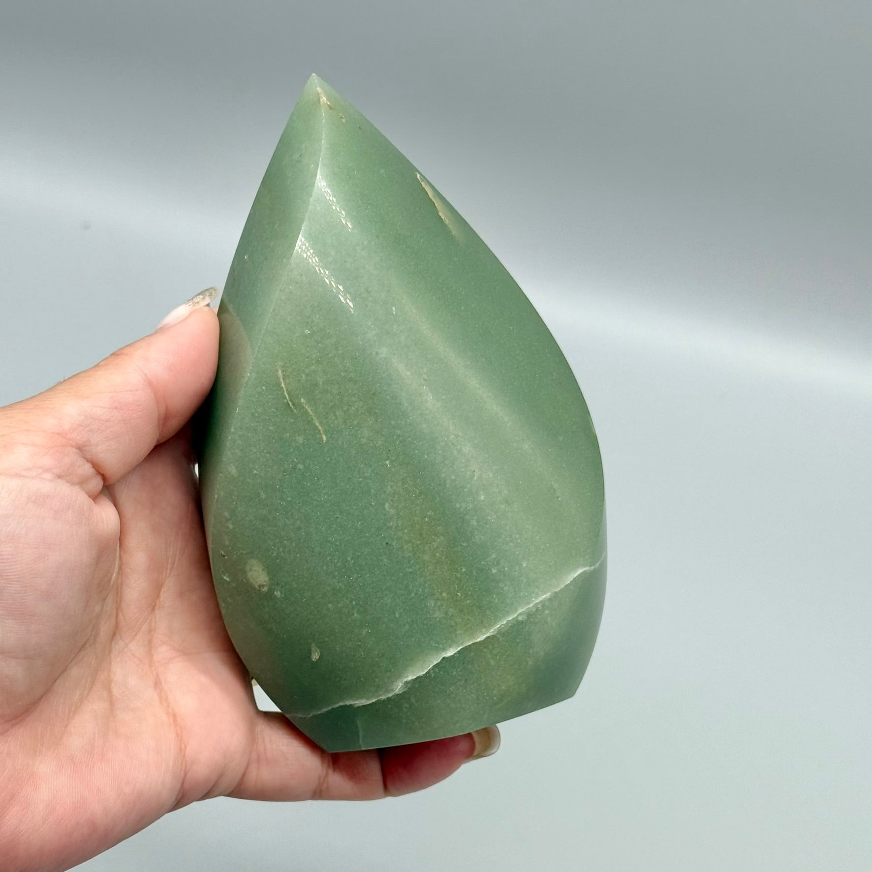 Timeless Terra - Green Aventurine Stone Flame Shape - Treasures of Brazil