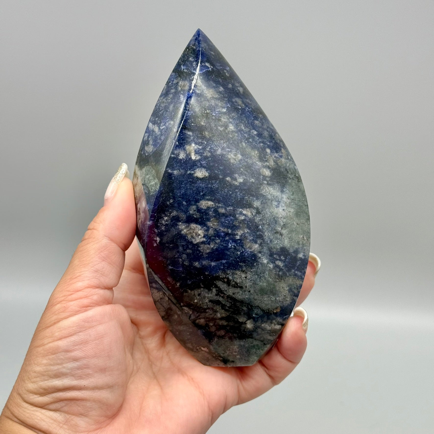 Timeless Terra - Sodalite Stone Flame Shape - Treasures of Brazil