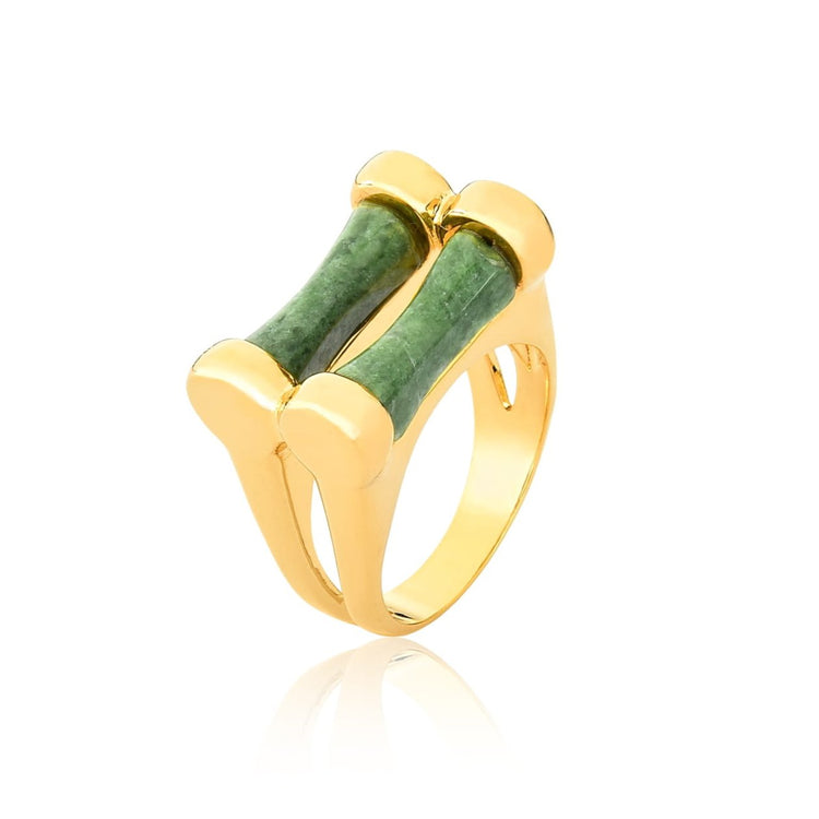 Blooming Beauty Bamboo Collection Green Jasper Ring