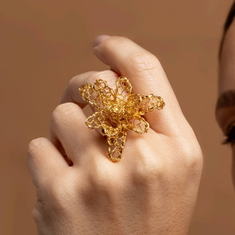 Blooming Beauty Bromeliads Crochet Ring