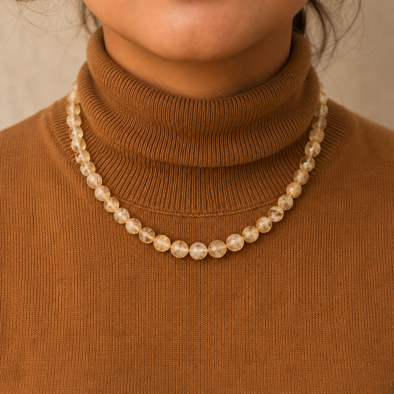 Essentials of Brazil 8mm Citrine Bead Necklace