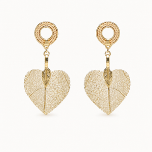 Blooming Beauty Eternal Gold Squeletonized Leaf Earrings – view 1