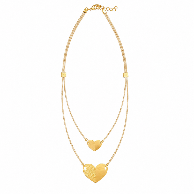 Ethereal Amazonia Golden Heart Layered Buriti Necklace — additional product view 3