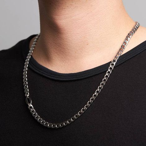 Silver Stainless Steel necklace| Men's Necklace