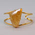 PearlFusion Adjustable Cuff Bracelet - Cut Citrine Stone