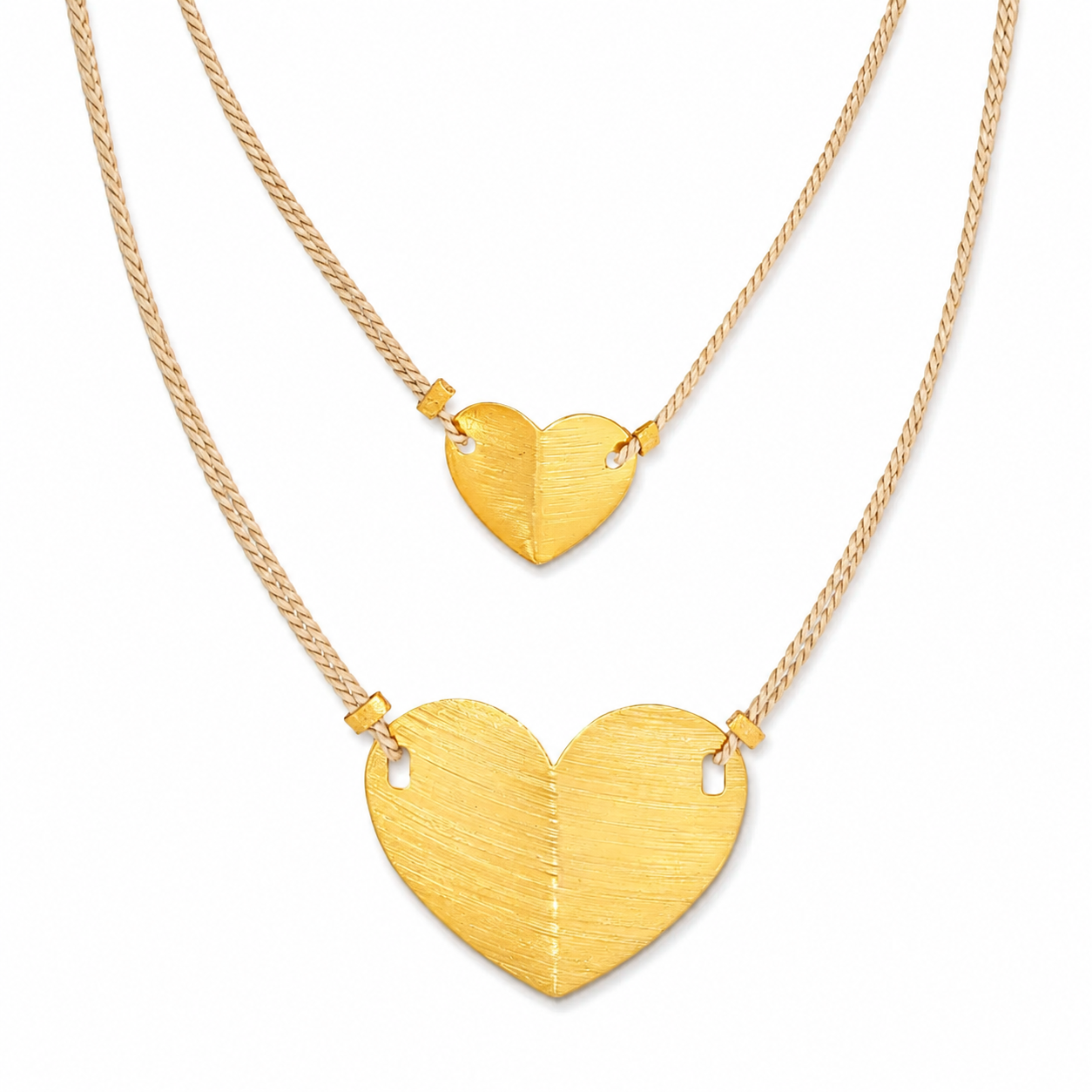 Ethereal Amazonia Golden Heart Layered Buriti Necklace