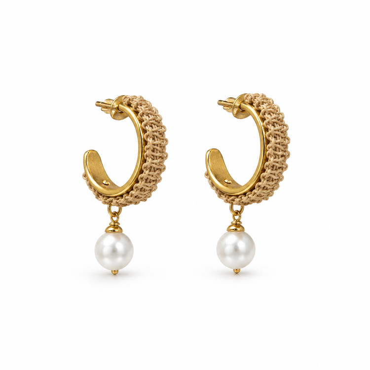 Ethereal Amazonia Freshwater Pearl Buriti Earrings