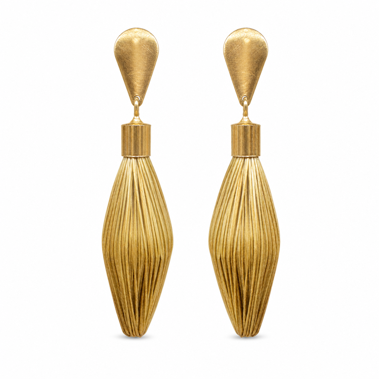 EarthWoven Treasures Dangle Golden Grass Brazilian ‘Capim Dourado’ Earrings