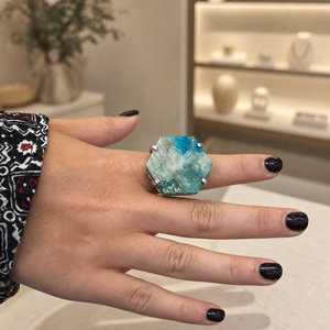 PearlFusion Chysocolla Arch Ring