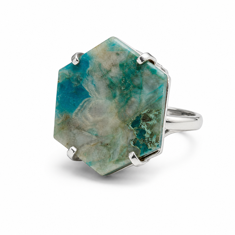 PearlFusion Chysocolla Arch Ring