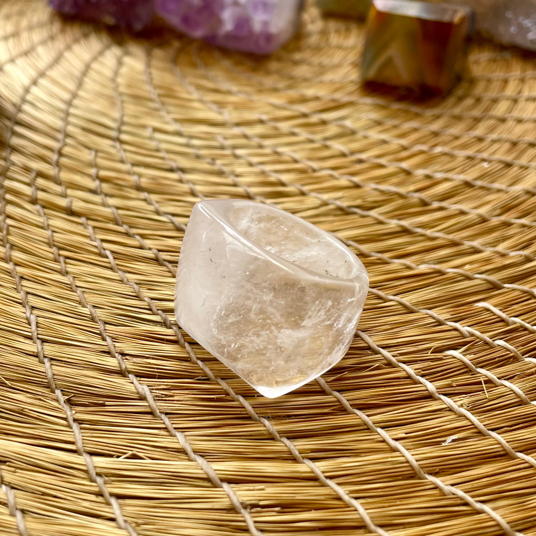 Natural Stone - Clear Crystal Ring