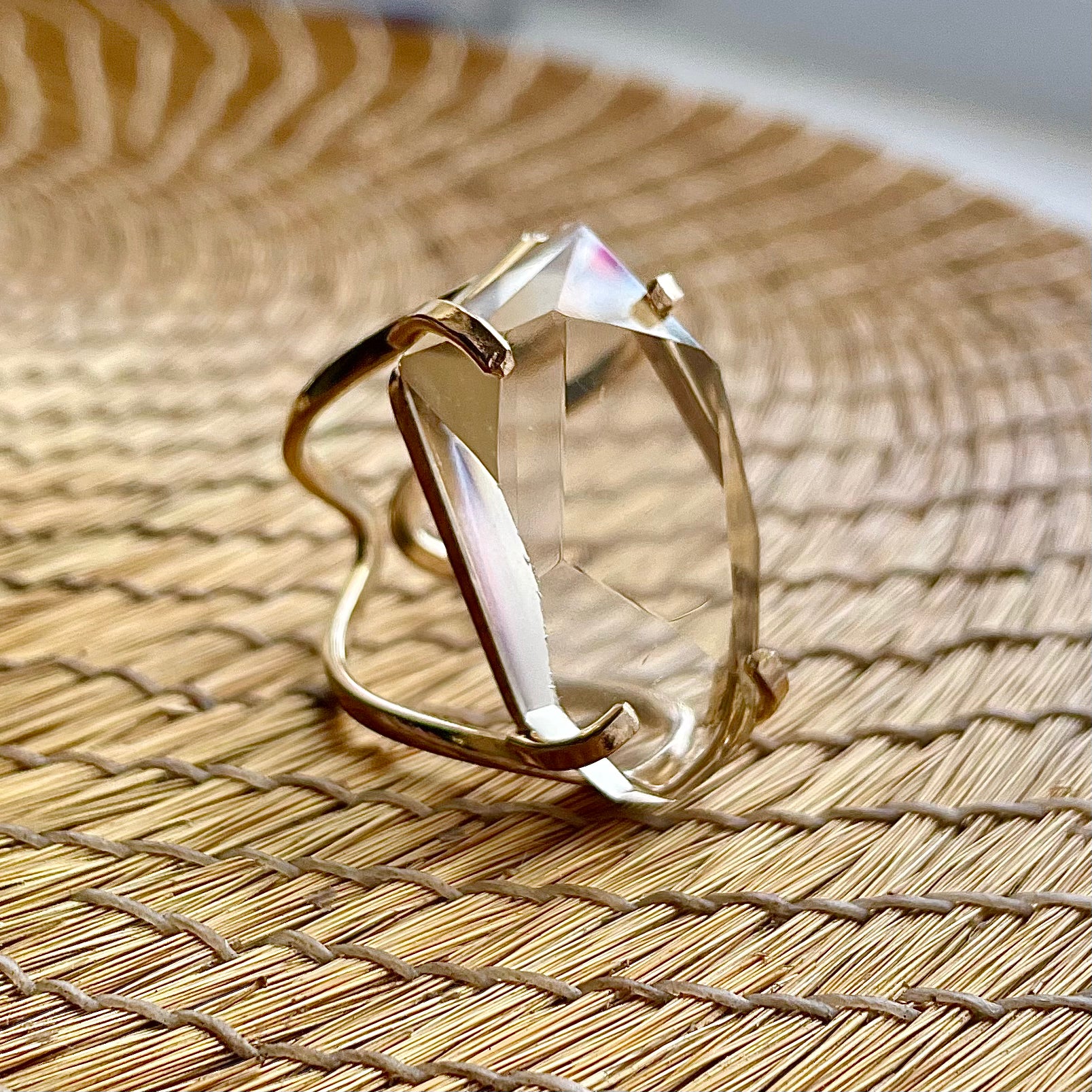 Bague en citrine transparente