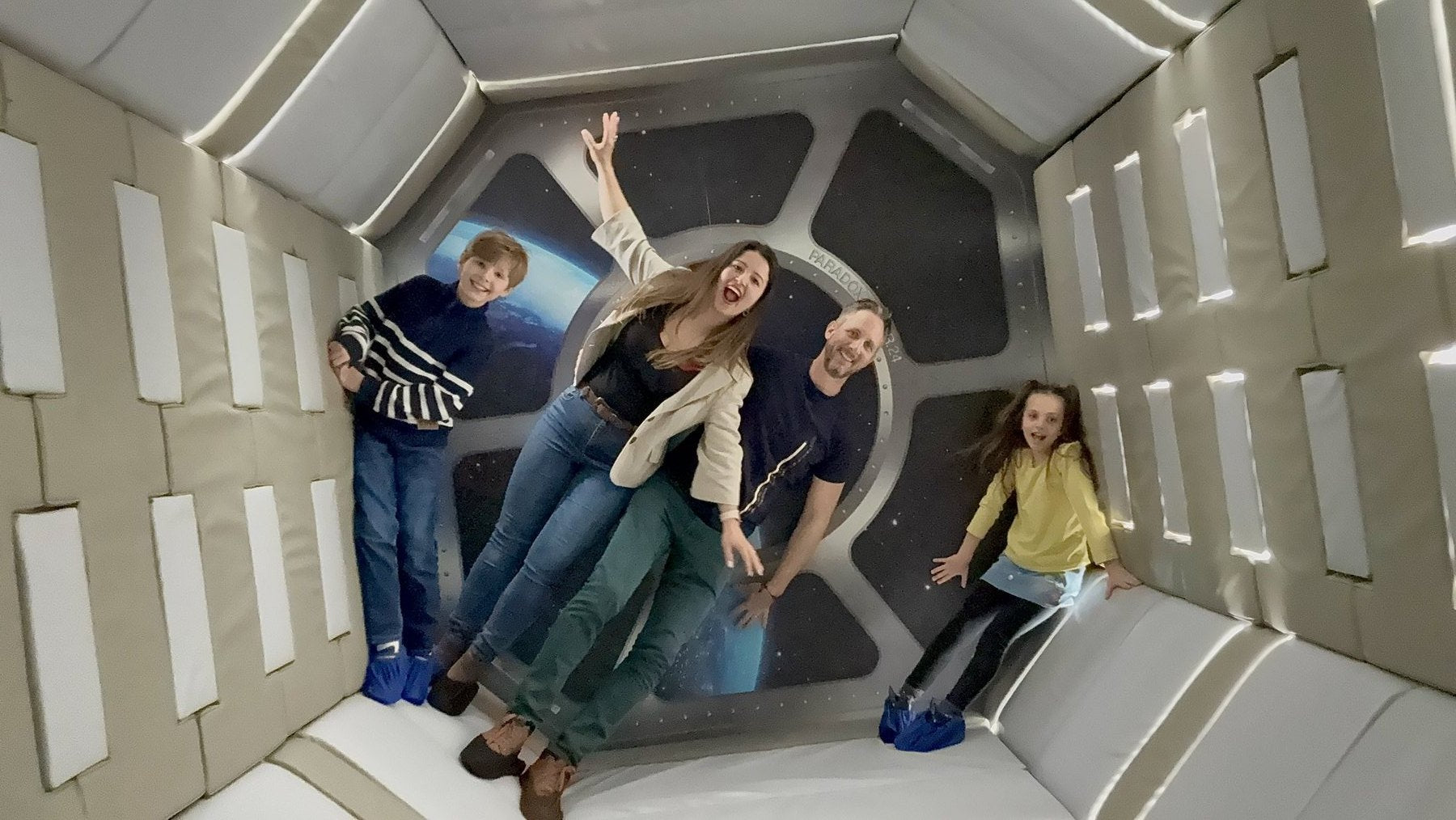 Daiane and her family enjoying time together behind the scenes