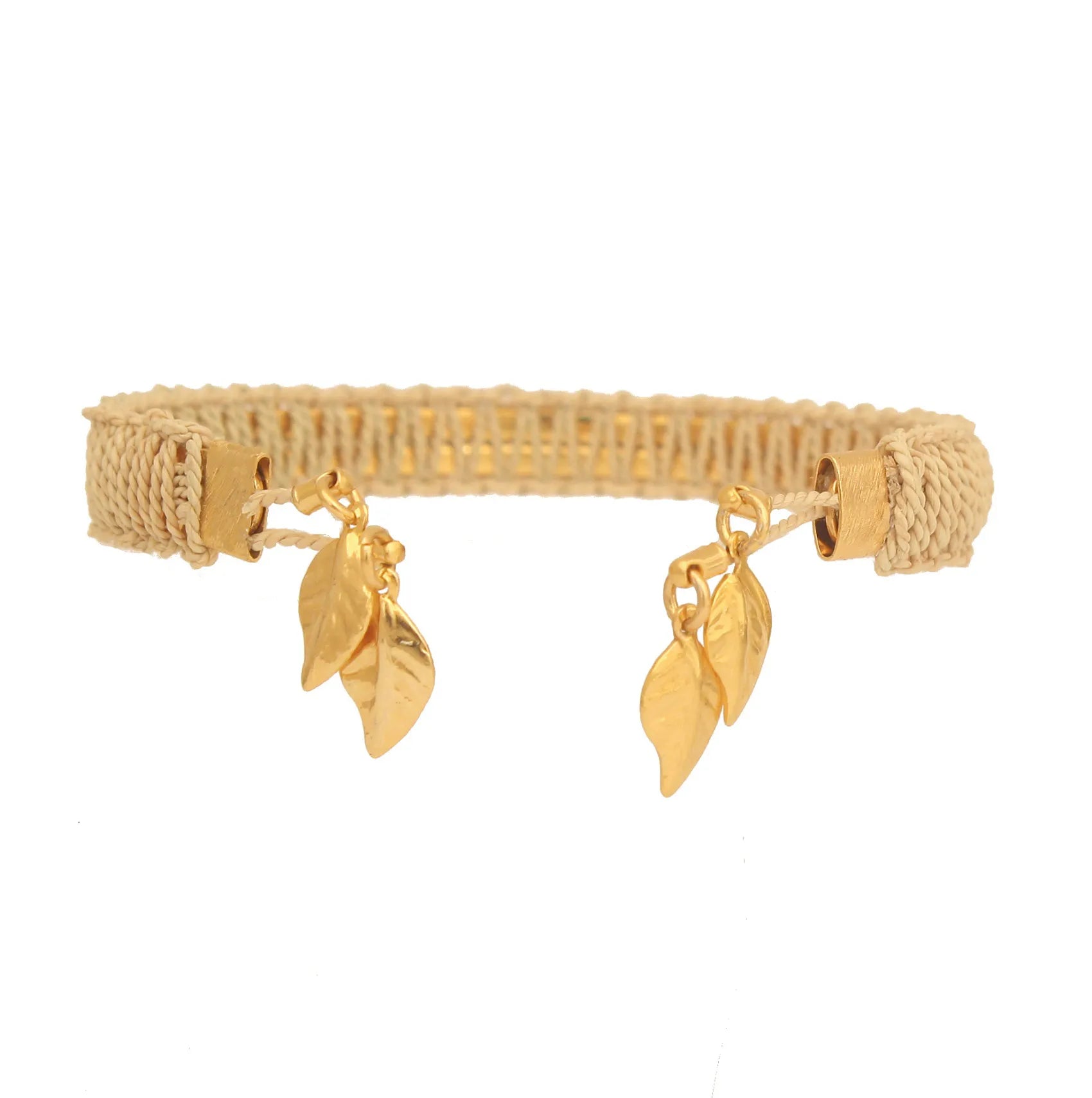 Ethereal Amazonia Golden Leaves Cuff Bracelet