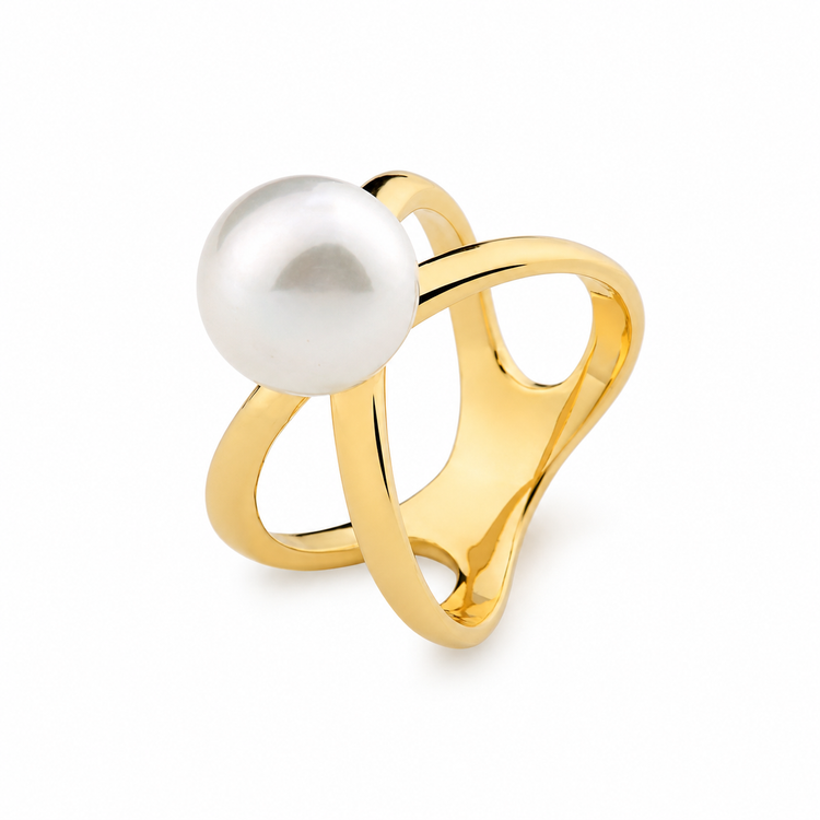 PearlFusion Iridescent Embrace Pearl Shell Ring – view 1