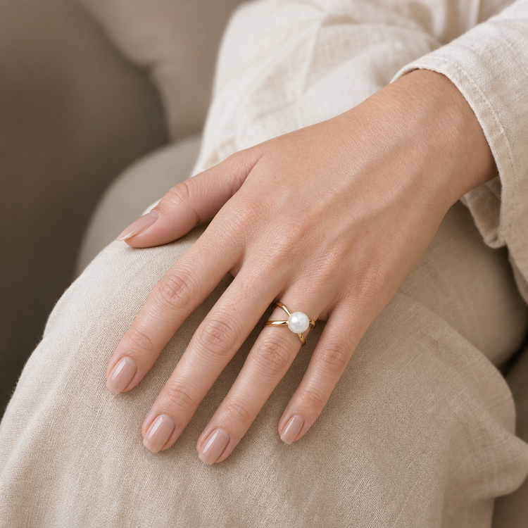 PearlFusion Iridescent Embrace Pearl Shell Ring – view 2