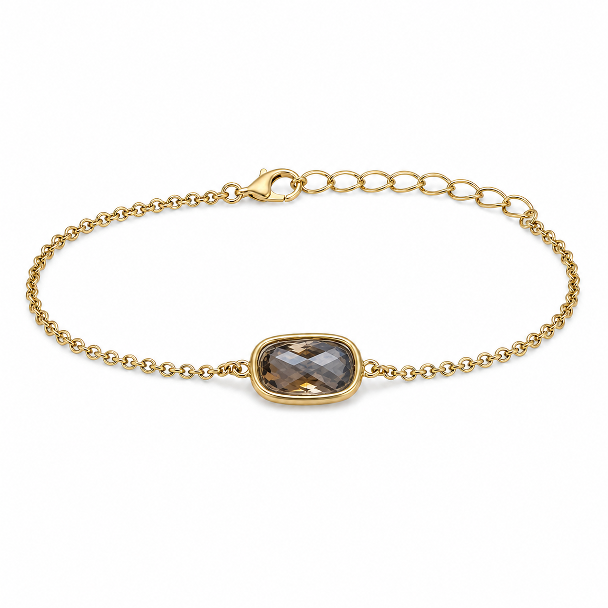 Obsidian Brazilian stone bracelet with gold-tone PVD finish