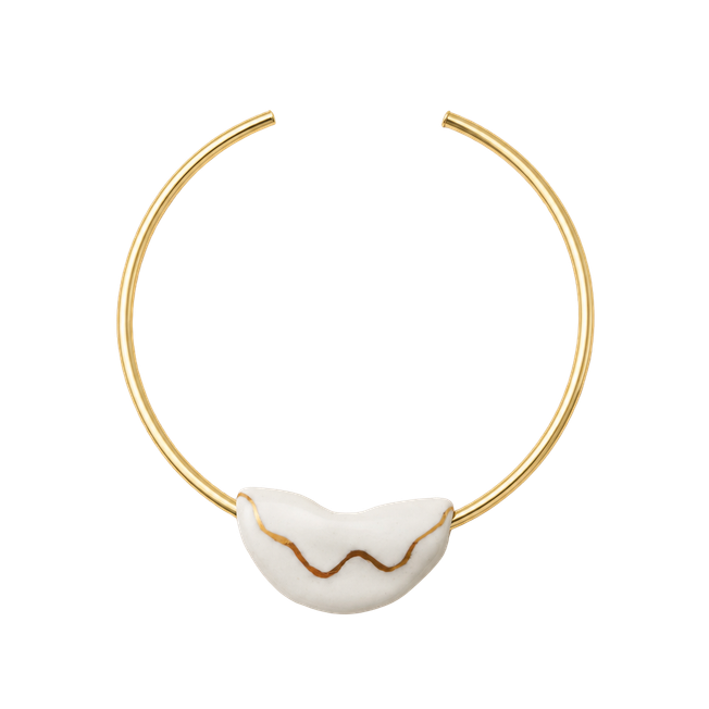 Catarina Concept Handcrafted Porcelain Choker featuring handcrafted porcelain with hand-painted liquid gold details.