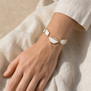 TerraFusion Gems Cosmic Angles White Porcelain Bracelet – view 2