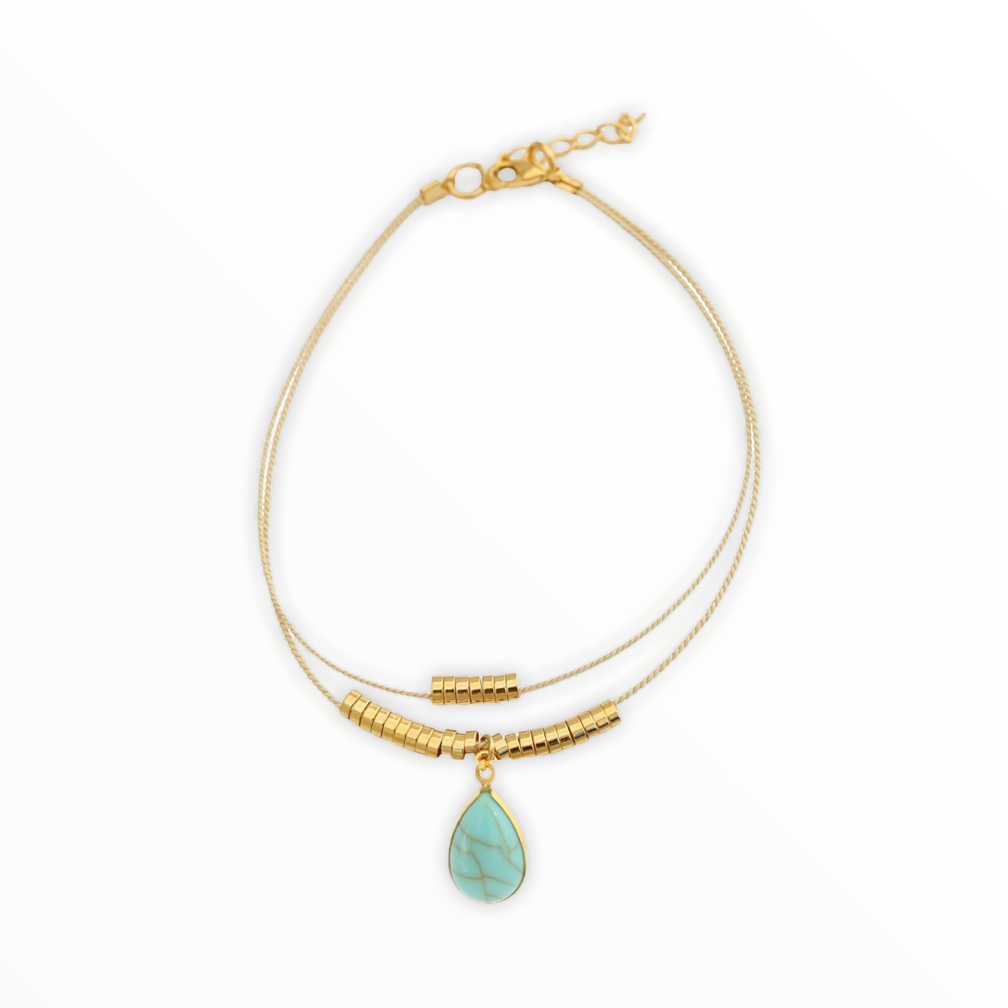 Anklet Bracelet - Turquoise Drop Treasures of Brazil