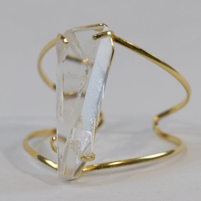 Cuff Bracelet Clear Citrine Crystal