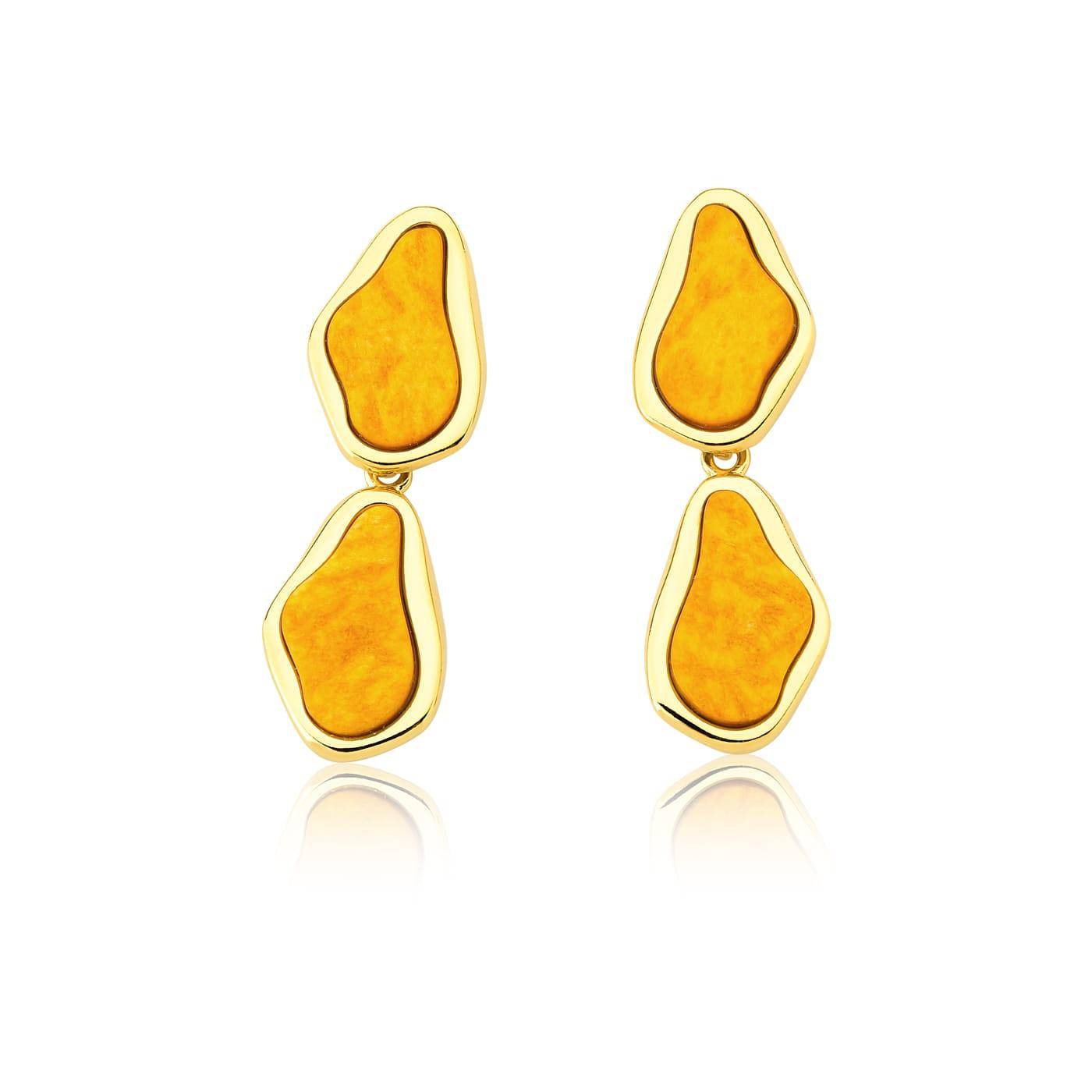 Yellow Howlite Earrings - Ayla Collection Treasures of Brazil